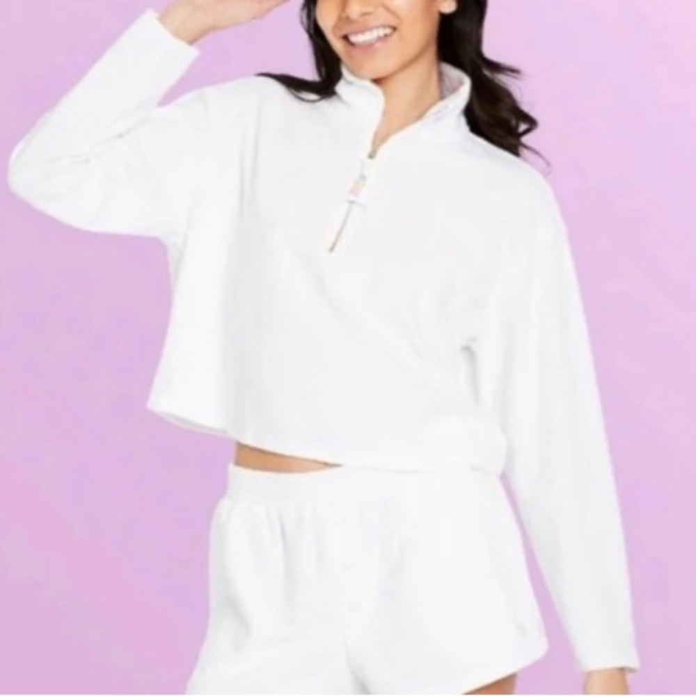 STONEY CLOVER LANE Target white quarter zip pullover